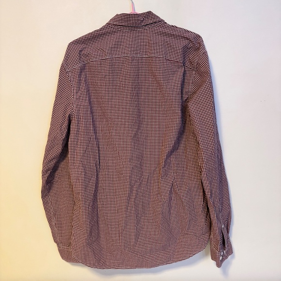 Eddie Bauer Collared Button Down Shirt Red Black White Checkered Mens Size M - Picture 2 of 3